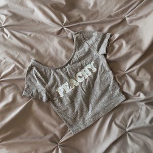 H&M “peachy” gray crop top.